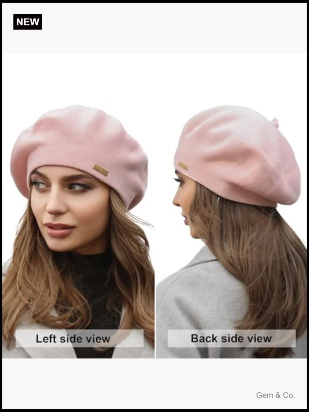 Lined Wool Angora Knit Beret - Cozy Winter French Paris Hat for Women